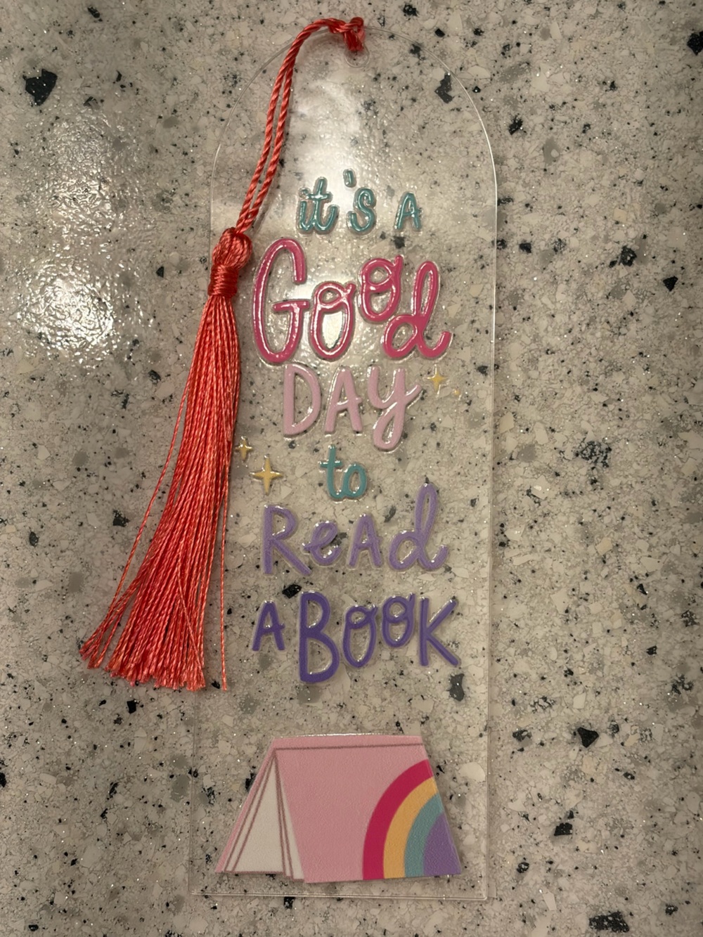 Colorful 'It's a Good Day to Read a Book' Bookmark with Tassel